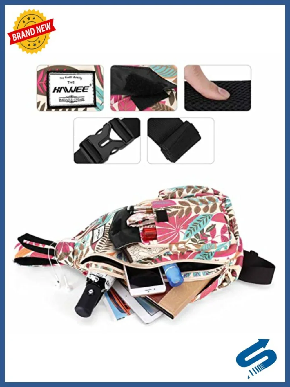 Water-Resistant Sling Backpack for Women Crossbody Adjustable Anti-Theft Travel